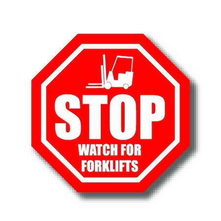 Ergomat 16in OCTAGON SIGNS - Stop Watch for Forklifts DSV-SIGN 256 #0026 -UEN
